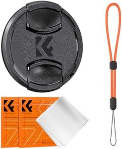 K&F Concept 55mm Lens Cap Cover, 4-in-1 Center Pinch Lens Cover + Anti-Loss Keeper Leash + Microfiber Cleaning Cloth Kits Compatible with Nikon, Canon, Sony, Fujifilm Camera Lenses