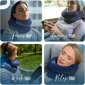 BCOZZY Large Travel Neck Pillow – Navy Support Cushion