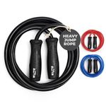 EliteSRS Muay Thai Power Rope 2.0 - Thick 12mm PVC Cord - Heavy Training Jump Rope (1.7LB) - Upgraded with Dual Ball Bearings for Smooth Spin - Heavy Duty 4.75" Handles