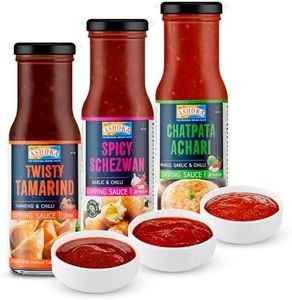 Ashoka Authentic Indian 1932 | Dipping Sauce Variety Pack | Kosher Certified | No Artificial Colors | Vegan | Gluten-Free | Great for Veggies & Proteins | Suitable for Outdoors & Picnics | Pack of 3