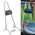 WSays Triple Chrome 21" Classic Styled Tall Passenger Backrest Sissy Bar Compatible with Harley 1996-2003 Harley Sportster XL