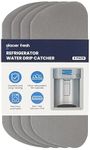 GLACIER FRESH Cuttable Refrigerator Drip Catcher, Water Absorbent Fridge Water Dispenser Drip Tray, Replacement for Whirlpool, GE, Samsung Fridge Accessories, Grey (Rectangular - 4pcs)