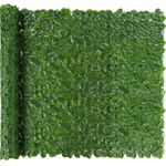 Artificial Ivy Privacy Fence Screen, 120x40 Inch Artificial Faux Ivy Hedge, Expandable Faux Privacy Fence with 80 pcs Zip Ties Decoration for Outdoor Garden,Color Printing Turtle Back Pattern Leaf 
