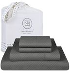 Luxury 100% Cotton King Sheets - 800 Thread Count Jacquard Celine Dark Grey, Better Than Egyptian Cotton,4 Pc Striped Bed Set, Damask Sheets, Fits 16'' Deep Pocket by Threadmill