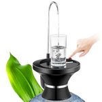 Black Water Dispenser, Automatic Electric Drinking Water Bottle Pump for 1-5 Gallon Jug– USB Rechargeable – Ultra-Hygienic BPA-Free Water Kettle Dispenser, Portable for Home Office Camping