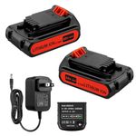 2Pack 20V LBXR20 Replacement for Black Decker 20V Lithium Battery 3.5Ah for LB20 LBX20 LBXR2020-OPE LBXR20B-2 LB2X4020 LST220 with 20V Charger for Black & Decker 20V Batteries