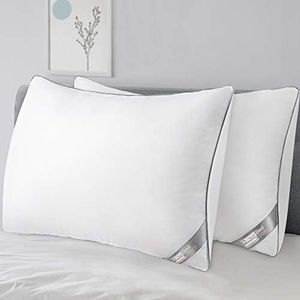 BedStory Oreiller 50x70 Lot de 2, Oreiller Rectangulaire Garnissage 100% Fibre Polyester, Anti-acarien Anti-Transpiration Hypoallergénique, Gonflé Confort Moelleux et Excellent Soutien