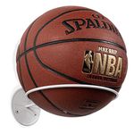 Wallniture Sporta Wall Mount Ball Storage, Ball Holder Organization and Storage Rack for Basketball, Football, Soccer Balls, Metal White