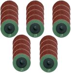 WA 25PACK - 2" Roll Lock Quick Change 24# Resin Fiber Sanding & Grinding Discs, for Die Grinder, Surface Preparation Grinding Polishing Finishing Burring, Rust Paint Removal, Type R Male (GRIT 24)