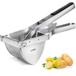 LHS Potato Ricer and Masher Stainless Steel Heavy Duty Commercial Baby Food Strainer, Business Fruit Masher and Food Press with Ergonomic Comfort Grip