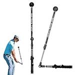 mumisuto Golf Training Aids, Adjustable Golf Swing Trainer Improve Hinge Forearm Trainer Golf Training Sticks Golf Pace and Strength Exercise Assistance Tool with Ergonomic Grip (Black)