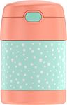 THERMOS FUNTAINER 10 Ounce Stainless Steel Kids Food Jar, Pastel Delight (Dots)