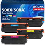 508X 508A Toner Cartridge Set: Compatible Replacement for HP 508X 508A for Color Enterprise M553 M552 553 MFP M577 Series Printer CF360X CF361X CF362X CF363X Ink (4-Pack, Black Cyan Magenta Yellow)