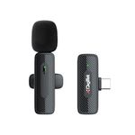 Digitek® (DWM-006 PRO Wireless Microphone & Receiver with Type-C Connector, 2.4GHz Frequency, 4Hr Battery, 20m Range, for Android Phone & Type-C Devices, Ideal for Voice Recording & Live Streaming