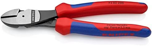 Knipex 74 02 200 SB High Leverage Diagonal Cutter Black Atramentized with Multi-Component Grips, 200 mm (Blister Packed)