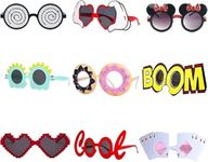 Xugoox Party Sunglasses 9 Pairs Funny Fancy Party Glasses Halloween Photo Props Beach Summer Pool Party Supplies