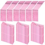 Newwiee 48 Pieces Sequin Chair Sashes and 6 Pieces Sequin Table Runners Set Sequin Chair Bows Glitter Sashes for Chair Covers Birthday Wedding Banquet Holiday Party Decorations (Pink)