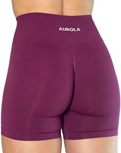 AUROLA Intensify Workout Shorts for Women Seamless Scrunch Short Gym Yoga Running Sport Active Exercise Fitness Shorts, Magenta, Medium