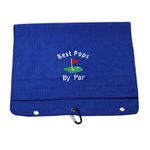 LEVLO Dad Golf Towel Embroidered Golf Towel Gift Golf Father Gift Best Papa/Pops/Grampy/Papaw/Opa by Par Golf Towel with Clip (Best Pops)