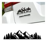 Snow Mountain Tree Stickers for Car, 7" Mountains Graphic Logo Decals, Premium Badge Decals for Car Trunk Tailgate Emblem, Auto Decoration Accessories Universal for Truck, SUV, Laptop, Wall (Black)