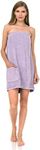 TowelSelections Women's Wrap Adjustable Cotton Terry Shower Bath Gym Cover Up with Snaps, Lavender, Large-X-Large