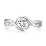 Mameloly 0.8CT 925 Sterling Silver 