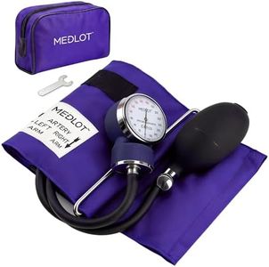 LotFancy Manual Blood Pressure Cuff Adult, Professional BP Cuff, Sphygmomanometer with Carrying Case for Home Medical, Nursing Student, Doctor, Nurse, Blue