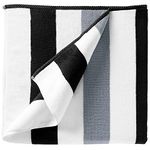 Laguna Beach Textile Co. Striped Cabana Oversized Beach Towel (Black & Gray)