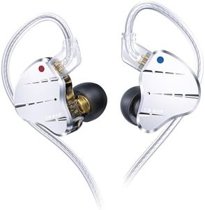 Yinyoo KBEAR KS10 IEMS Cuffie In Ear,1DD 4BA Auricolari Cablati,Diaframma in Nanotubi di Carbonio Composito da 10 mm,Headphone CNC Metal Face da 3,5 mm per Musica in Metallo ed Elettronica