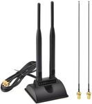 Eightwood 2.4GHz 5GHz Dual Band RP-SMA Male WiFi Antenna + 2pack IPEX MHF4 to RP-SMA Female Cable 25cm for M.2 NGFF Network Card PC Computer