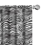 Ambesonne Zebra Print Curtains, Striped Zebra Animal Print Nature Wildlife Inspired Simplistic Illustration, Window Treatments 2 Panel Set for Living Room Bedroom, Pair of - 28" x 63", Black White