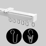 Curtain Track Ceiling Mount Heavy Duty Curtain Tracks Rods System Room Divider Partition Curtain Ceiling Rails Clips Hooks Sliding Shower-Ceiling Track 15 ft White.