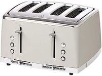 Russell Hobbs Stone Textured 4 Slice toaster, RHT64STN, 6 Intensity Settings, Defrost and Reheat Functions, Lift and Look, Neutral Stone