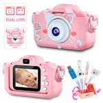 Goopow Kids Camera Toys for 3-8 Year Old Boys,Children Digital Video Camcorder Camera with Cartoon Soft Silicone Cover, Best Christmas Birthday Festival Gift for Kids - 32G SD Card Included