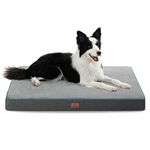 Bedsure Orthopedic Dog Bed Extra Large - XL Memory Foam Waterproof Dog Bed Joint Relief with Removable Washable Cover, Plush Flannel Fleece Top with Nonskid Bottom, Grey, 41x29x3.5 Inches