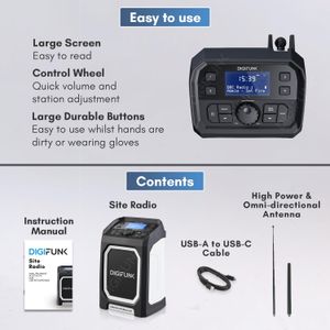 DigiFunk Work Site Radio – Portable Heavy-Duty Jobsite Speaker