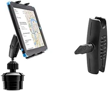 ARKON Car Cup Holder Tablet Mount for Apple iPad Air 2 iPad Pro iPad 4 3 2 Retail black (TABRM023) & Robust Mount Shaft Black Retail (SP-RM250)