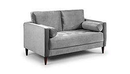 Honeypot Sofa - Harper Sofa Plush Grey 2 Seater - 2 Seater Grey Velvet Upholstered Couch for Living Room | Setup Included | Made in EU | Built to Last (Grey,2 Seater)