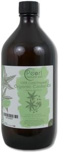 Cold Pressed Organic Pure Castor Oil 1 litre, Glass Bottle, Vegan, BP Grade, Hexane Free, Non-GMO