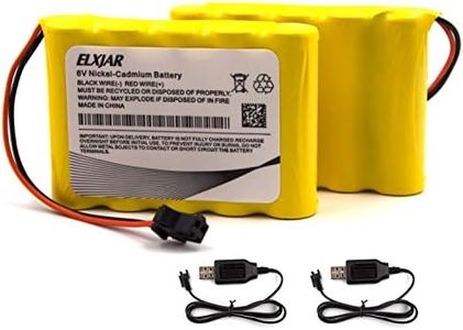 elxjar (2-Pack) 6.0V 700mAh Ni-CD AA Rechargeable Battery Pack Fit for 11 Channel RC Excavator RC Truck Amphibious Stunt RC Cars Vehicles (SM2P Plug and 2 USB Charger Cable)