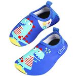 HausFine Girls Boys Water Shoes Unicorn Whale Dinosaur Water Sport Shoes Quick-Dry Non-Slip Barefoot Water Shoes Swim Socks Aqua Water Shoes (34/35, Blue Dinosaur)