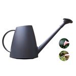 LOYUYU 1.8L Plastic Watering Can Small Lightweight Cute Indoor Outdoor Garden Plants, Watering Can with Shower Head Gray