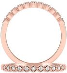 Inspereza 1/10 Carat 10kt Rose Gold Diamond Petite Wedding Anniversary Stackable Band. (H-I Color, I2-I3 Clarity)