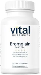 Vital Nutrients Bromelain 2400 GDU | Vegan Bromelain Supplement to Support Protein Digestion* | Digestive Enzyme from Pineapple | Gluten, Dairy, Soy Free | Non-GMO | 60 Capsules