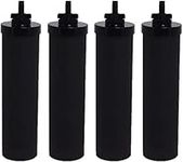 Podoy Black Water Filter Compatible with 𝗕𝗲𝗿𝗸𝗲𝘆𝘆 Water Filter System Black Element Cartridge Premium Water Filter（Pack of 4) Fits Gravityy, Ceramicc, Alexapuree Travelr Filter System