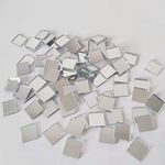 Square Mirror Mosaic,Glass Mirror Mosaic Tiles,Crafts Glass Mirror Tiles, Real Square Glass Mirror Table Scatter (Silver, 10MM)