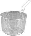 Perfk Round Wire Fry Basket Easy Clean Mesh Skimmer French Fries Chicken Frying Basket Mesh French Chip Frying Basket for Camping Frying Pasta, 17.5cm