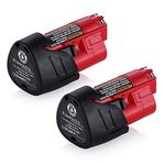 Powerextra 2 Pack 12V 3000mAh Lithium-ion Replacement M12 Battery for Milwaukee 12-Volt 48-11-2411 Cordless Tools