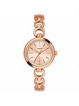 TIMEX Women Brass Classics Collection 3 Hands Analogue Rose Gold Dial Coloured Quartz Watch, Round Dial with 26Mm Case Width - Twel11434, Band Color-Rose Gold