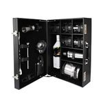 Anything & Everything Bar Set | Portable Leatherette Bar Set | Wine Case | Whisky Case | Wooden Bar Set for Picnic | Portable Bar Accessories Set (Holds 01 Bottle & 05 Whisky Glasses) (Black & Black)